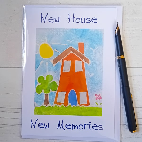 New Home card. New house, new memories card. Blank card. Greetings card.