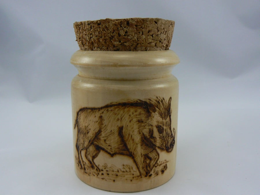 Wild boar pot with cork lid