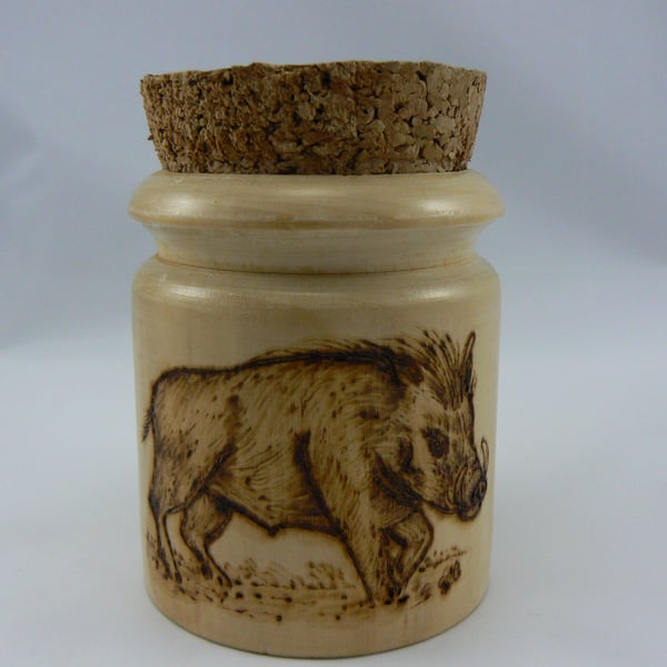 Wild boar pot with cork lid