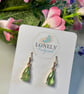 Green Crystal Earrings, Pendant Earrings, Handmade Jewellery 