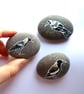 Painted Chickadee Stone - Bird Painting Cute Home Accent
