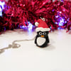 Christmas Retro Penguin necklace Quirky, fun, unique, handmade novel