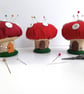 Toadstool Mushroom House Pin Cushion, handmade sewing supplies - Image 1