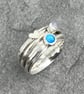 Silver Spinner Ring, fidget ring, moonstone ring, enamel ring, spinning ring, - Image 6