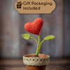 Crochet Heart Flower in a Terracotta Pot