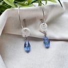 Seashells and Sea Blue Hoop Drop Earrings