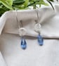 Seashells and Sea Blue Hoop Drop Earrings