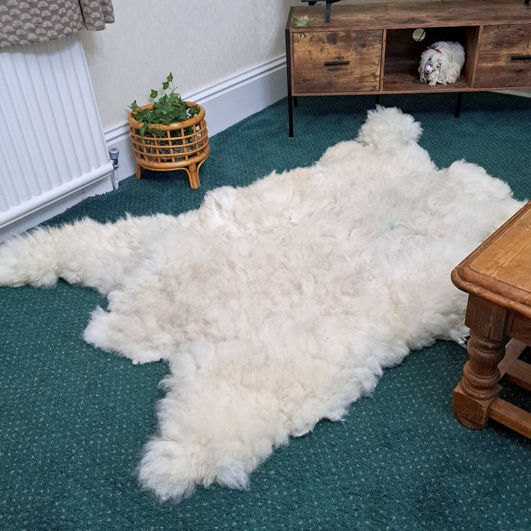 Large pure wool rug Hand-Felted with soap and water