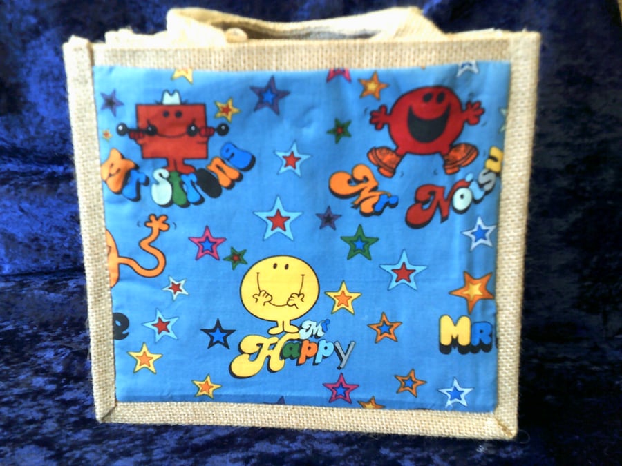 Mr Strong, Mr Happy & Mr Noisy Small Jute Bag