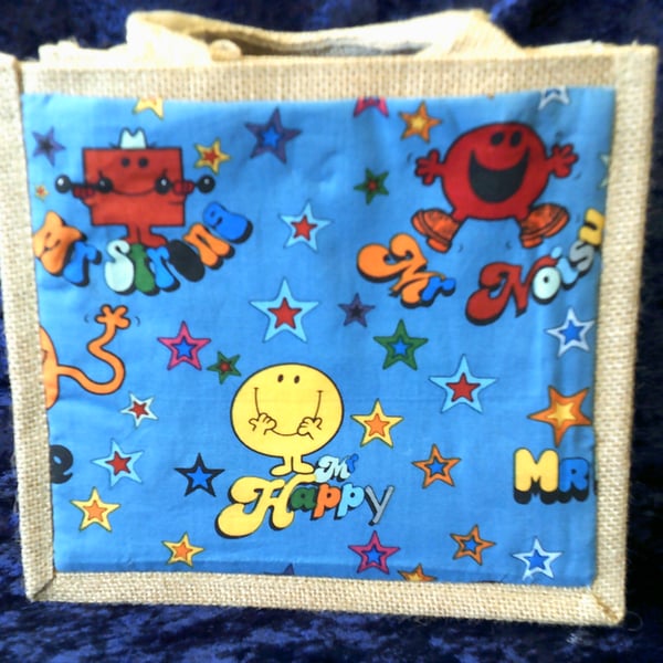 Mr Strong, Mr Happy & Mr Noisy Small Jute Bag