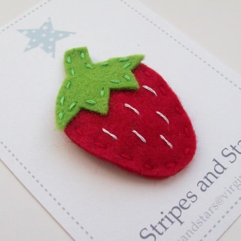 Strawberry Felt Hair Clip