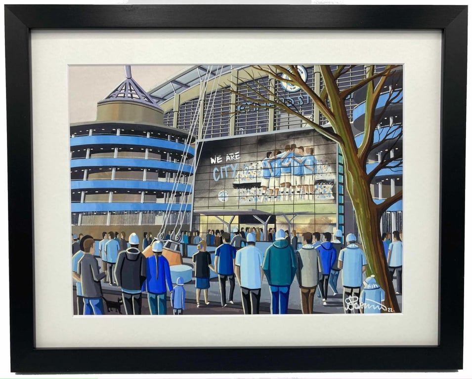 Manchester C. Framed & Unframed Art Print, City Football Club FC, Stadium Gift