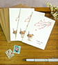 Set of 3 Wren & Cherry Blossom Mini Notecards 