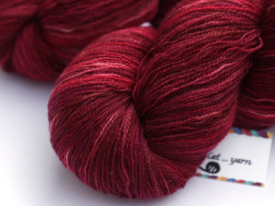 SALE: Rubies - Superwash Bluefaced Leicester laceweight yarn