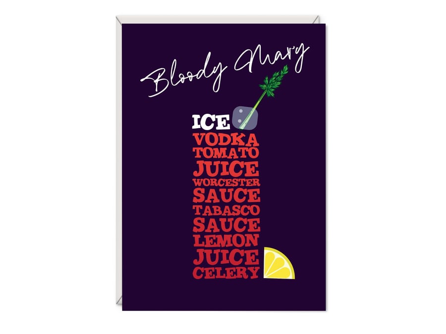 Bloody Mary Cocktail Birthday Card