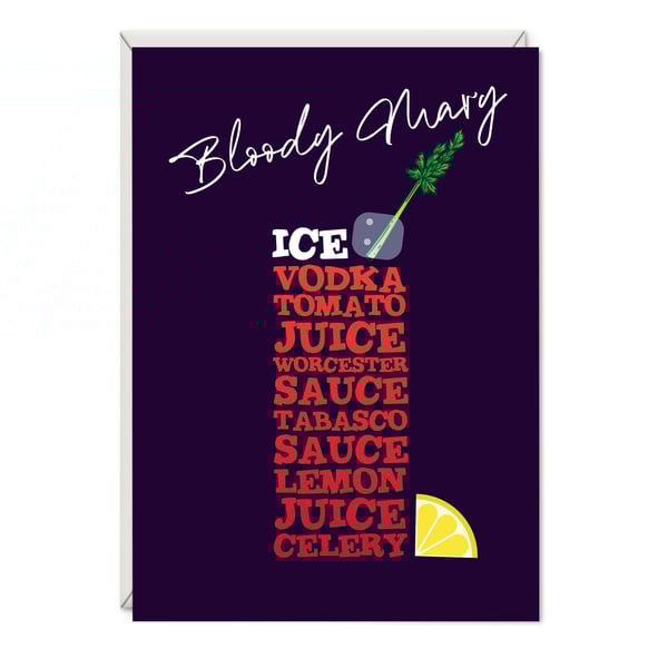 Bloody Mary Cocktail Birthday Card