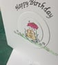 Cute cuddling mice birthday card  - Image 1