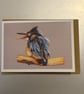 Scruffy Kingfisher A5 Greeting Card - Image 1