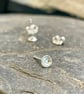 Silver Earrings-Tiny Disk Studs - Image 2