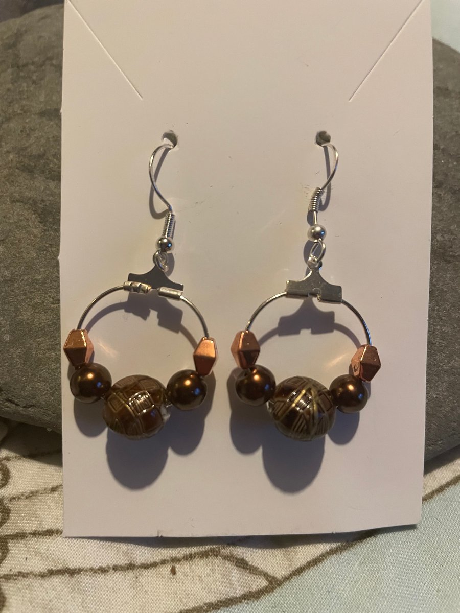 Earrings - Bronze Bead