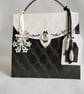 Classic Black and White Handbag Style Gift Box Bag with Snowflakes  - Image 1