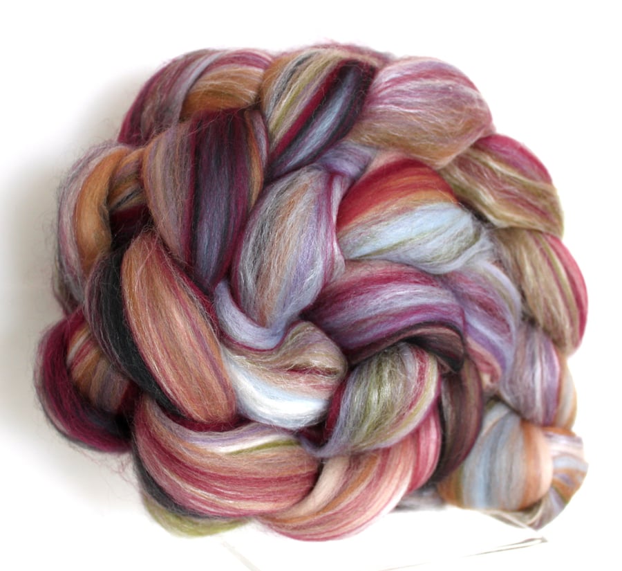 Tapestry Custom Blend Merino Silk Combed Top 100g for Spinning Felting