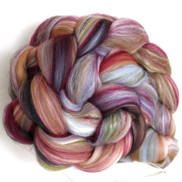 Tapestry Custom Blend Merino Silk Combed Top 100g for Spinning Felting