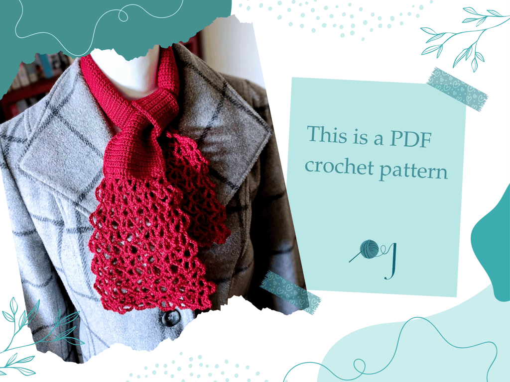 PDF Vintage Style Crochet Scarf Pattern