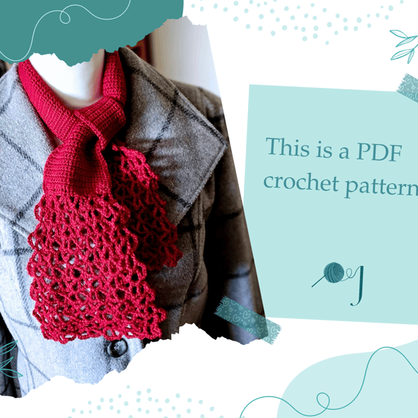 PDF Vintage Style Crochet Scarf Pattern