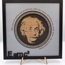 3D Wooden Wall Art Albert Einstein Quote and Image