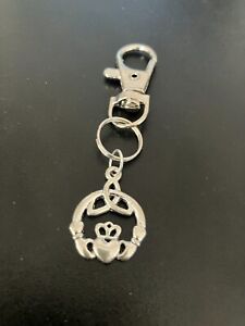 claddagh celtic keyring bag charm zip puller swivel clip on key chain lanyard