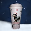 White Dachshund Through The Snow Doggy Cute Christmas Tree Hot Cup 