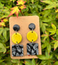 Beautiful Fern Drop Earrings in Green and Black - Image 1