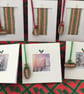 Set of six Christmas Cards with added handwoven decorations.
