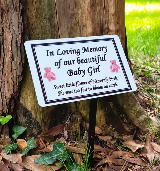 Personalised Baby Child Memorial Plaque Baby Grave Ornament Grave Plaque