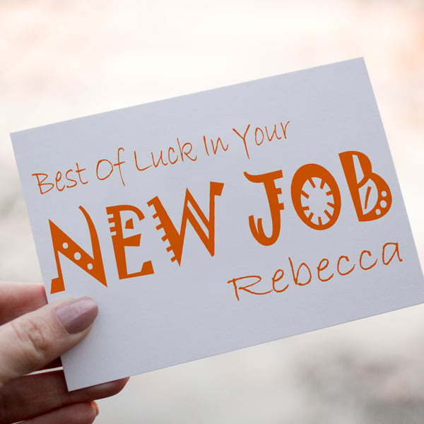 Best Of Luck In Your New Job Card, Personalised Card for New Job