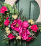 Crochet Pink Peony Wreath Front Door UK - Handmade Spring Summer Wreath 41cm - Image 8