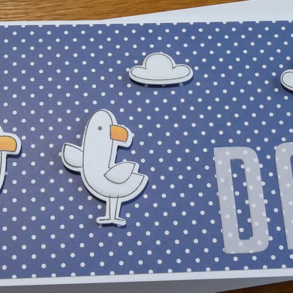 Gulls and Polka Dots Card For Dad - Birthday, Father's Day