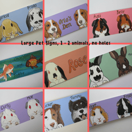 Custom Painted Pet Hutch Shed Sign cat dog rabbit Large no holes 1 - 2 animals