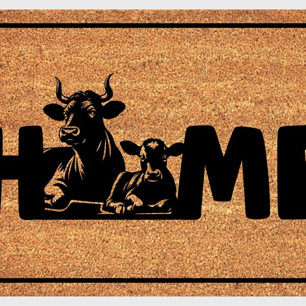 Cows Doormat No.1 - Cows Welcome Mat - 3 Sizes