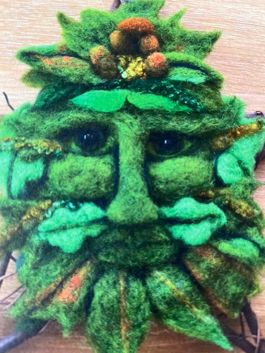 Folklore green man greeting card .