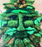 Folklore green man greeting card . - Image 1
