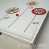 embroidered notebook - bright flowers - A6