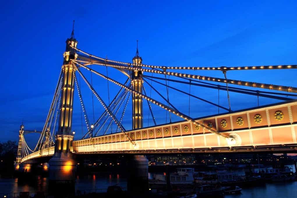 Albert Bridge At Night West London Photograph Print