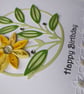 Happy Birthday - Yellow Quilled Flower with pearls and gems - Image 4