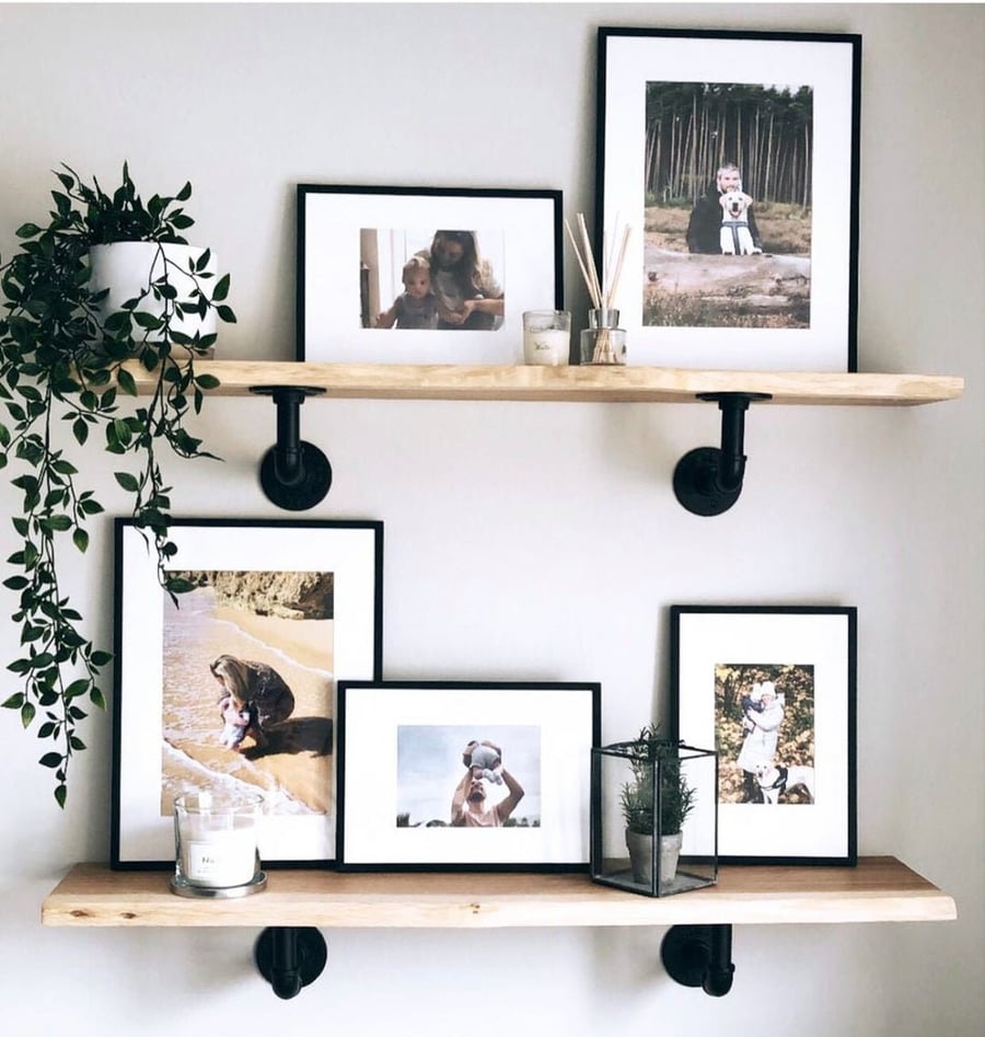 Solid Oak live edge shelf