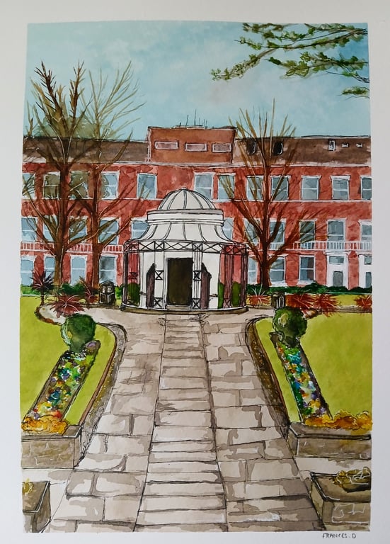 Abercromby Square Liverpool A4 original watercolour painting