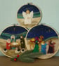 Set of 3 Nativity Needle Felted Hoop Christmas Decorations