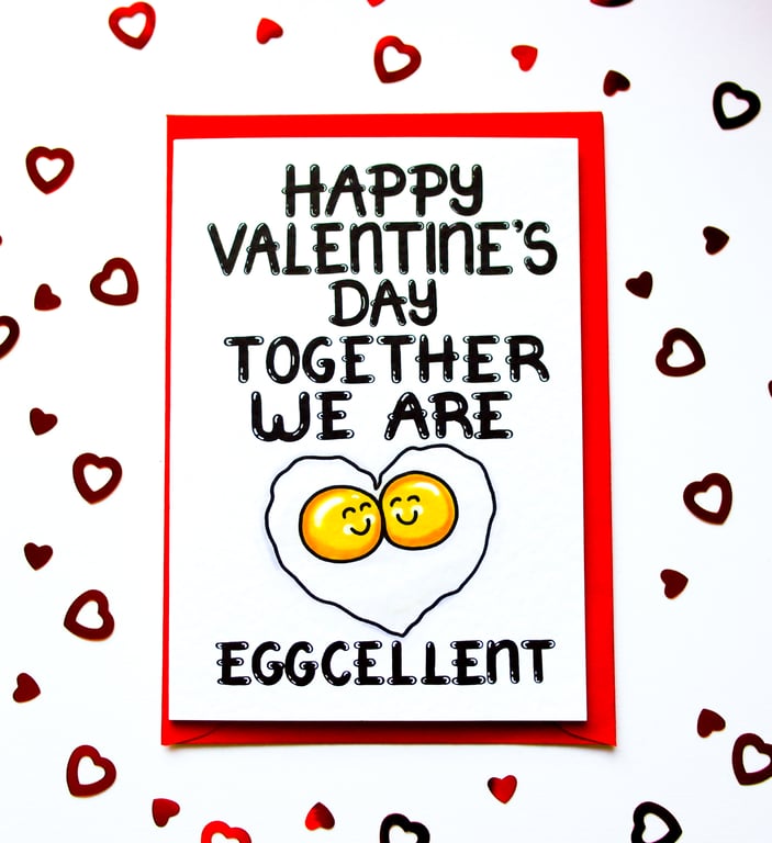 Funny Valentine's Card, Eggs Food Pun Valentine's Card For Him, Her