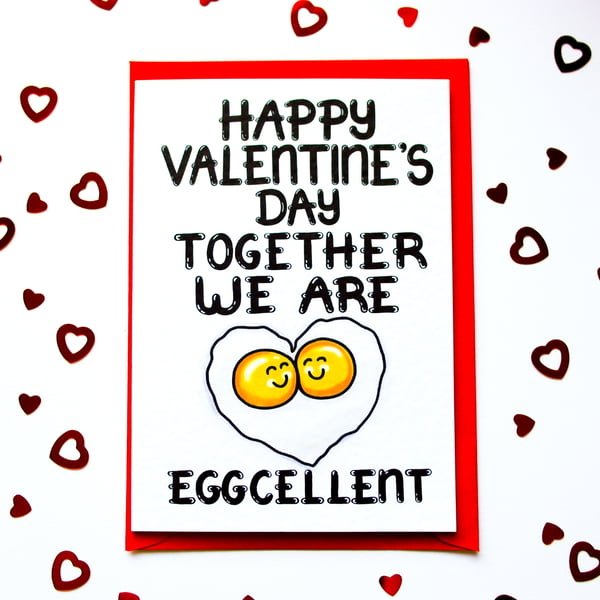 Funny Valentine's Card, Eggs Food Pun Valentine's Card For Him, Her